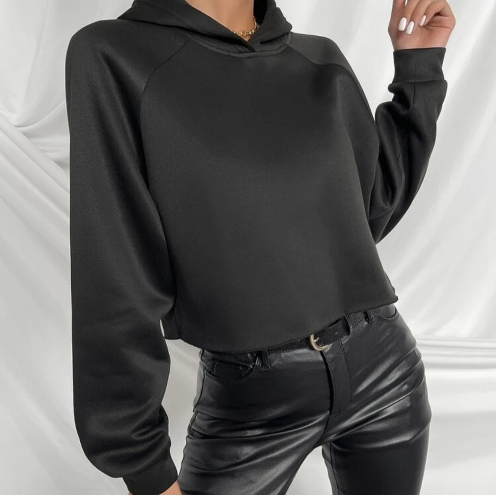 5/$25 - SHEIN BLACK chain back hoodie - sz. L - Picture 5 of 12